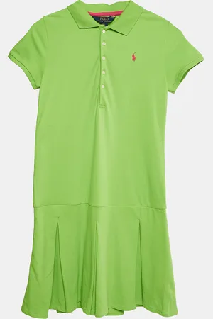 Ralph Lauren Pique Cotton Pleated Polo Dress L 12-14 Yrs