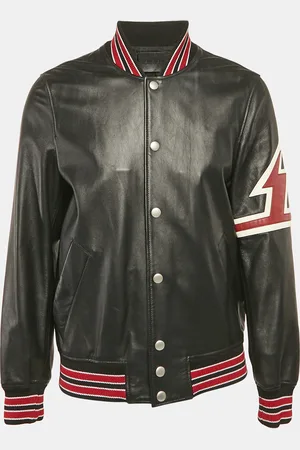 Givenchy Applique Leather Bomber Jacket L