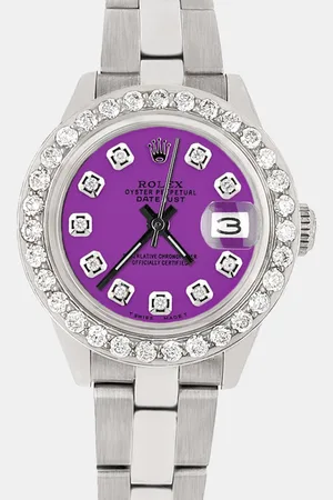 Rolex Custom Sangria 1.3CT Diamond Stainless Steel Datejust Automatic Women