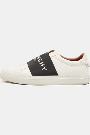 Givenchy /Black Leather And Logo Stretch Band Urban Street Slip On Sneakers Size 38