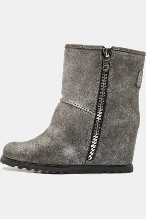 Marc Jacobs Texture Suede Wedge Ankle Length Boots Size 37