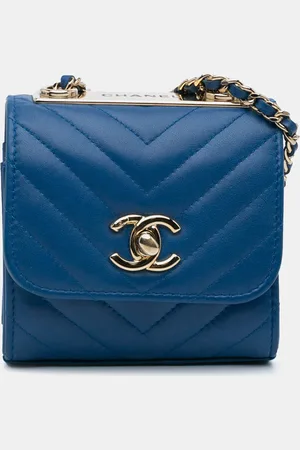 CHANEL Lambskin Mini Chevron Trendy CC Chain Wallet