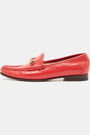 Gucci Patent Leather Horsebit Slip On Loafers Size 36