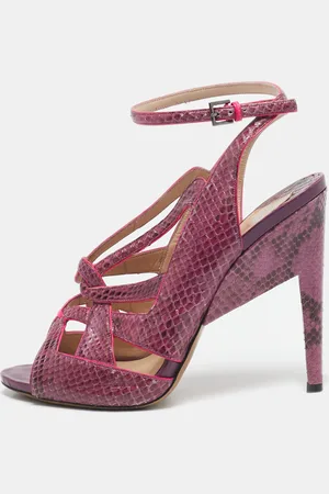 Nicholas Kirkwood Snakeskin Leather Ankle Strap Sandals Size 40