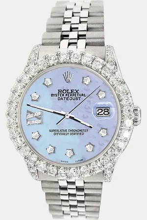 Rolex Custom MOP 2.95ct Diamond Stainless Steel Datejust Automatic Women
