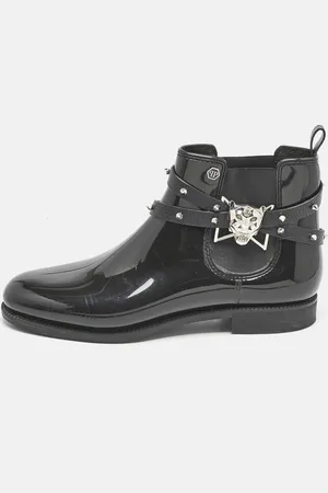 Philipp Plein Rubber Marguerite Ankle Boots Size 40