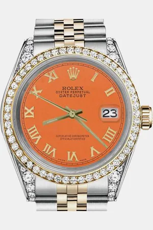 Rolex Customised Diamond 18K Yellow Gold Stainless Steel Datejust 16013 Automatic Men
