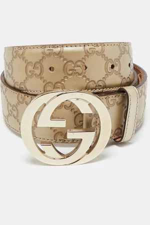 Gucci Ssima Leather Interlocking G Buckle Belt 85 CM