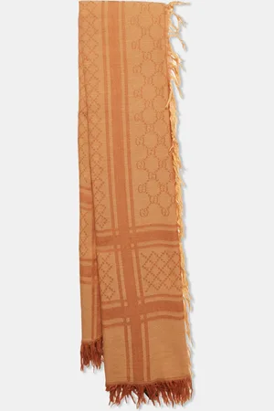 Gucci GG Supreme Cotton Fringed Scarf