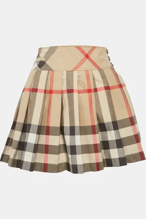Burberry Children Tartan Check Cotton Pleated Skirt 12 Yrs