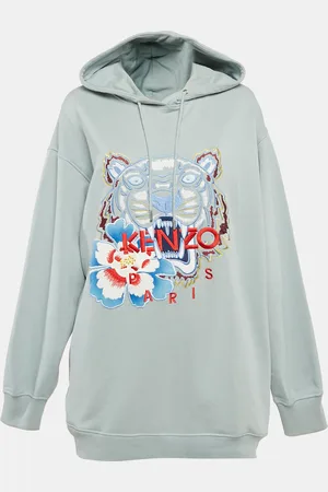 Kenzo Tiger Embroidery Cotton Oversized Hoodie L