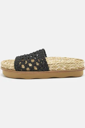Chloé Woven Crochet Wavy Flat Slides Size 40