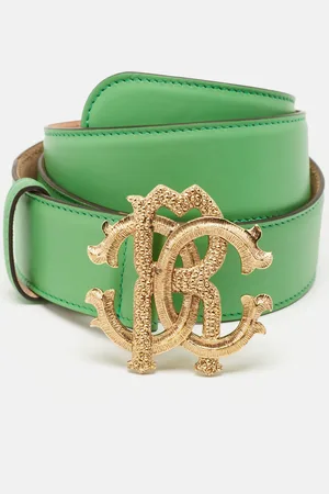 Roberto Cavalli Leather RC Logo Buckle Belt 90CM