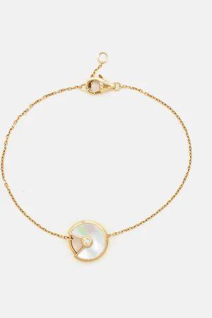 Cartier Amulette De Mother of Pearl Diamond 18k Gold XS Model Bracelet