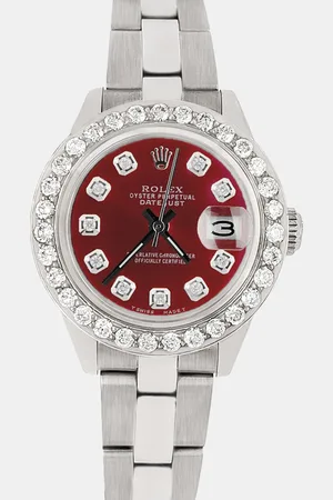 Rolex Custom Merlot 1.3CT Diamond Stainless Steel Datejust Automatic Women