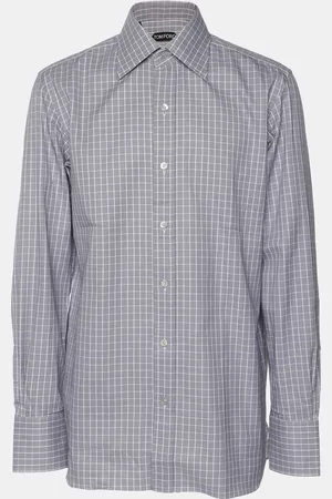 Tom Ford Checkered Cotton Long Sleeve Shirt L