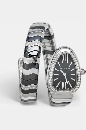 Bvlgari Diamond Ceramic Stainless Steel Serpenti Spiga 102129 Women