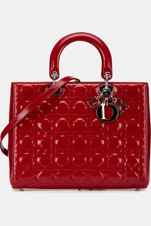 Dior Patent Leather Large Cannage Lady Bag