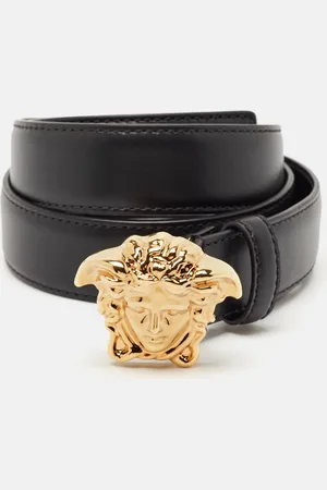 VERSACE Leather Medusa Buckle Belt 85CM