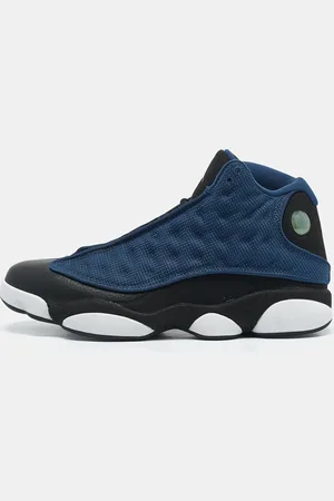 Nike Air Jordan /Black Leather and Fabric Jordan 13 Retro Flint Sneakers Size 45.5