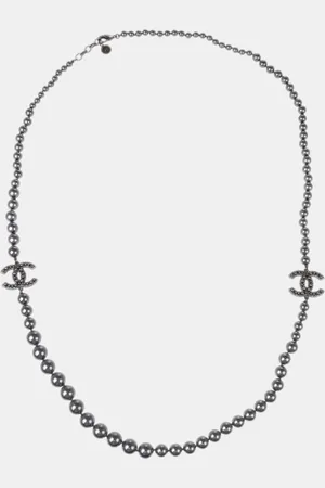 CHANEL Artificial Pearl Chain Necklace