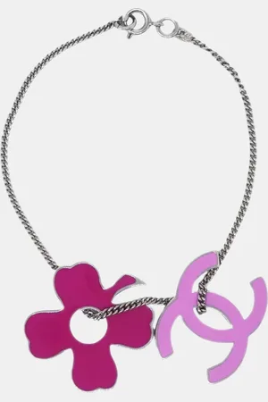 CHANEL Plated CC Clover Chain Bracelet