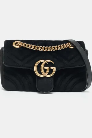 Gucci Matelassé Velvet Mini GG Marmont Shoulder Bag