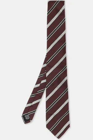 HUGO BOSS Multicolor Diagonal Stripe Print Silk Tie