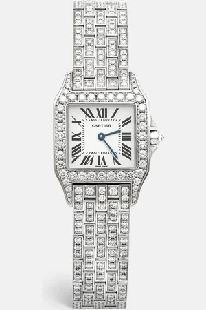 Cartier 18k White Gold Diamond Santos Demoiselle WF9010YA Women