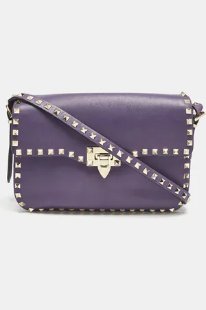VALENTINO Leather Rockstud Flap Shoulder Bag