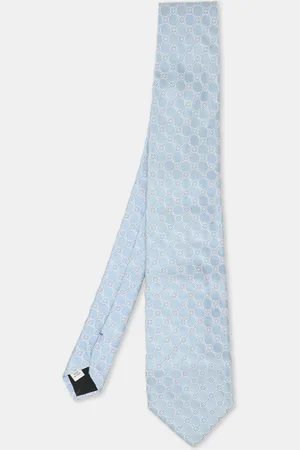 VALENTINO Light Circle Embroidered Pattern Silk Tie