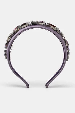 Prada Satin Crystal Embellished Headband