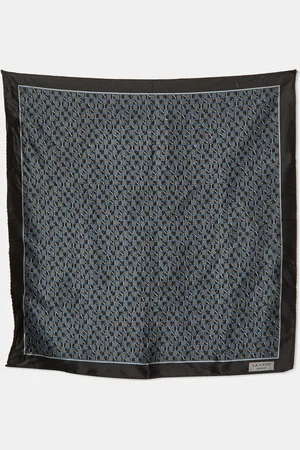 Lanvin Logo Print Silk Pocket Square