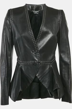 Alexander McQueen Studded Button Front Asymmetric Jacket M