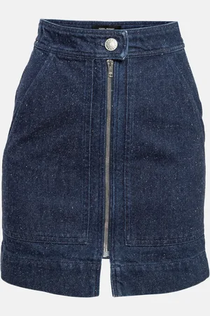 Isabel Marant Denim Zip Front Mini Skirt S