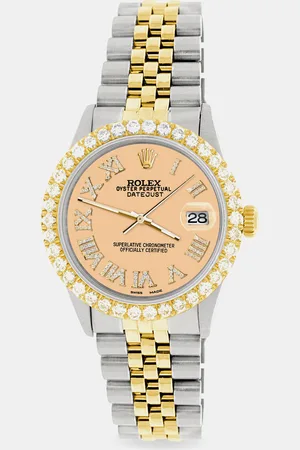 Rolex Custom Mustard 3.10CT Diamond 18K Yellow Gold Stainless Steel Datejust Automatic Men
