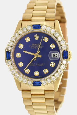 Rolex Custom Diamond 18K Yellow Gold President Datejust 68278 Automatic Women