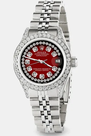 Rolex Custom Vignette Diamond Stainless Steel Datejust Automatic Women