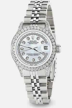 Rolex Custom Diamond Stainless Steel Datejust Automatic Women
