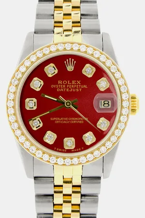 Rolex Custom Imperial Diamond 18K Yellow Gold Stainless Steel Datejust Automatic Women