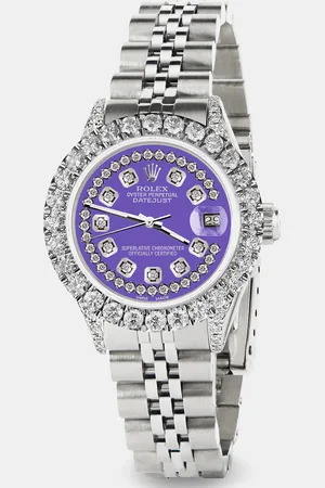 Rolex Custom Lavender 2.35CT Diamond Stainless Steel Datejust Automatic Women