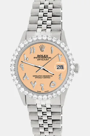 Rolex Custom Mustard 3.35CT Diamond Stainless Steel Datejust Automatic Men