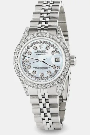 Rolex Custom Pearl Diamond Stainless Steel Datejust Automatic Women