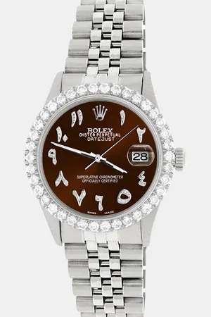 Rolex Custom Chocolate 3.35CT Diamond Stainless Steel Datejust Automatic Men