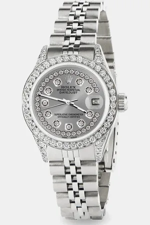 Rolex Custom Diamond Stainless Steel Datejust Automatic Women