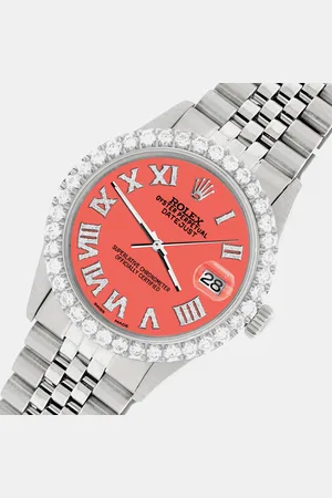 Rolex Custom Matt Coral 3.3CT Diamond Stainless Steel Datejust Automatic Men