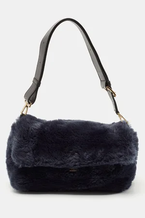 Furla Dark Faux Fur Caos Shoulder Bag