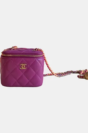 CHANEL Quilted Lambskin Mini Pearl Crush Vanity Case with Chain