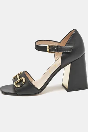Gucci Leather Horsebit Ankle Strap Sandals Size 40
