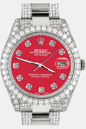 Rolex Custom Scarlet 10.3ct Diamond Stainless Steel Datejust II 116300 Automatic Men